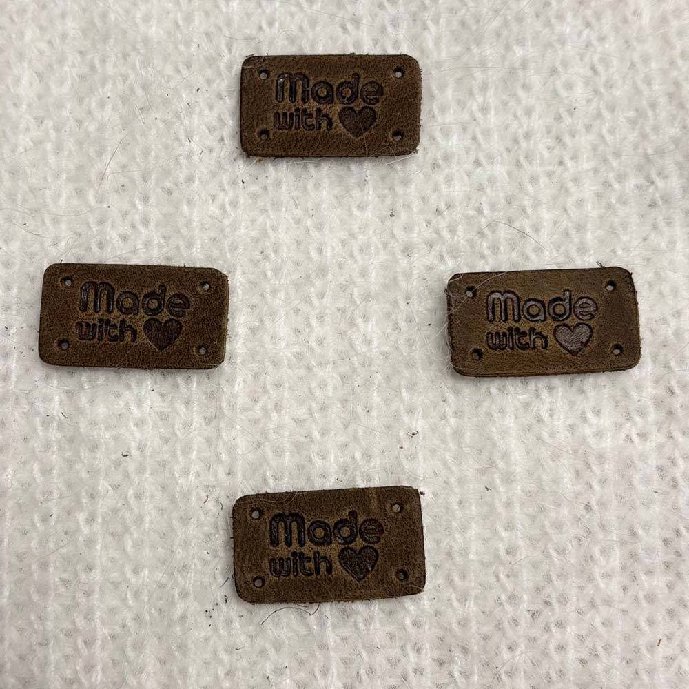 Tag Handmade With ❤, leather, mocha