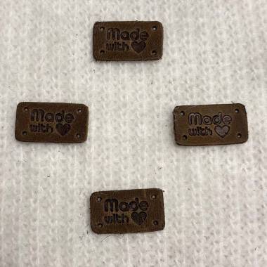 Tag Handmade With ❤, leather, mocha