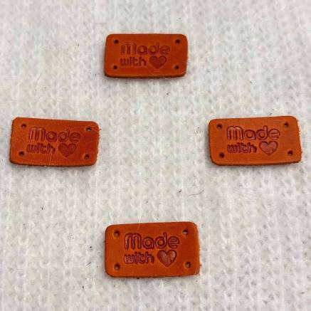 Tag Handmade With ❤, leather, red