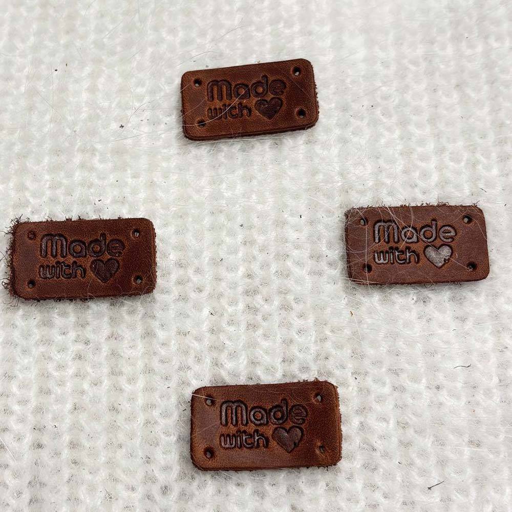 Tag Handmade With ❤, leather, mahogany