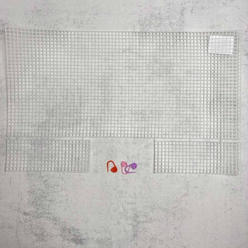 Plastic canvas for a clutch bag, 39.5 x 18.5 cm, white