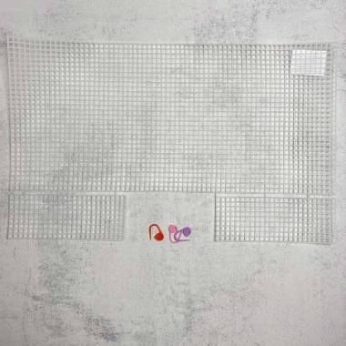 Plastic canvas for a clutch bag, 39.5 x 18.5 cm, white