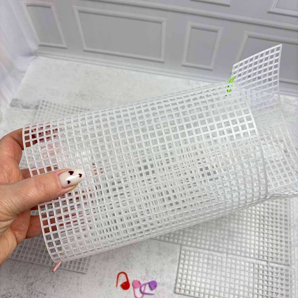 Plastic canvas for a clutch bag, 39.5 x 18.5 cm, white