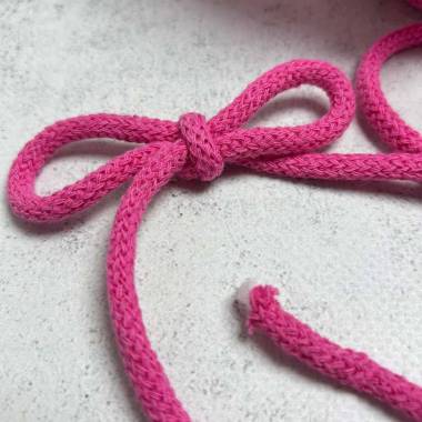 Cotton cord with core 6 mm, fuchsia, 1 meter
