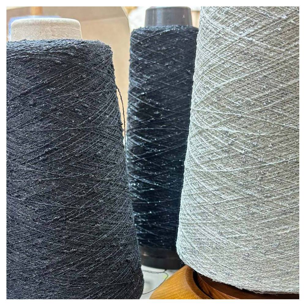 Yarn on a cone Lurex Aurea Filcrosa, black (90 grams), Nm /16500