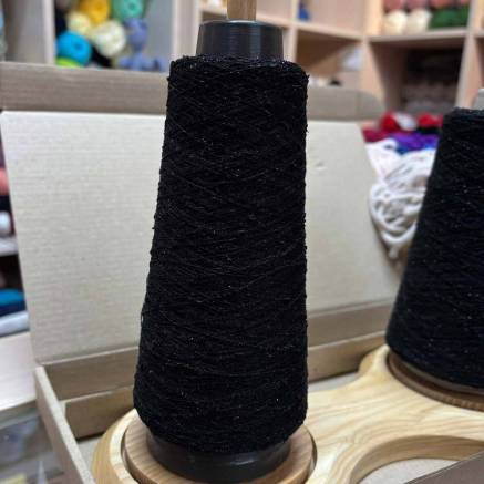 Yarn on a cone Lurex Aurea Filcrosa, black (90 grams), Nm /16500