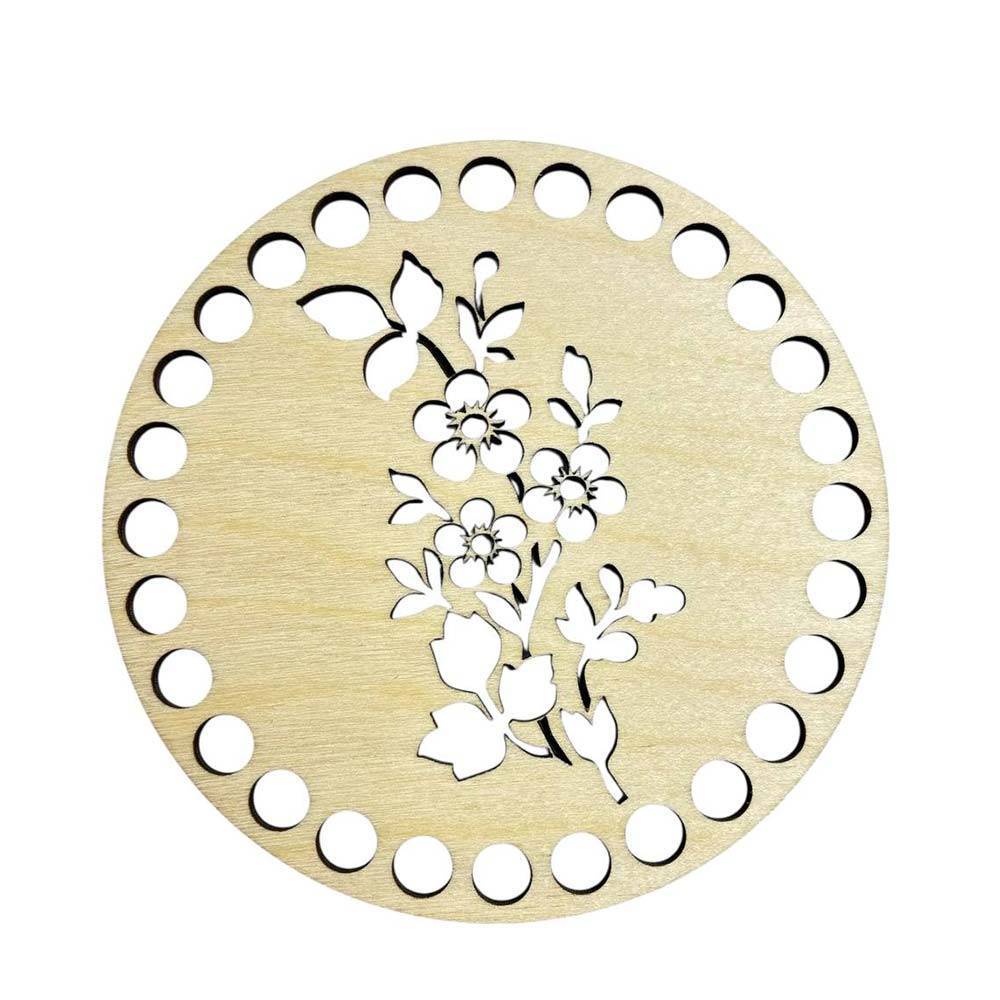 Wooden round openwork bottom, 12 cm (461/12)