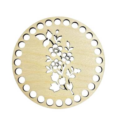 Wooden round openwork bottom, 12 cm (461/12)