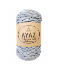 Polyester Soft Makrome AYAZ cord, silver (1195)