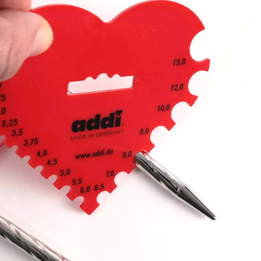 Addi Heart Knitting Needle and Hook Diameter Ruler (409-7)