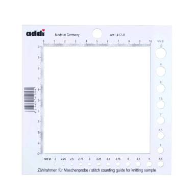 Линейка для определения плотности вязания и размера спиц Addi (412-0)