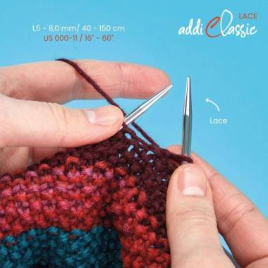 Buy Addi Lace Circular Needles 2.5 mm, 100 cm with long tips | Petelka
