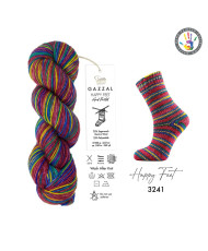 Yarn Gazzal Happy Feet multicolor (3241)