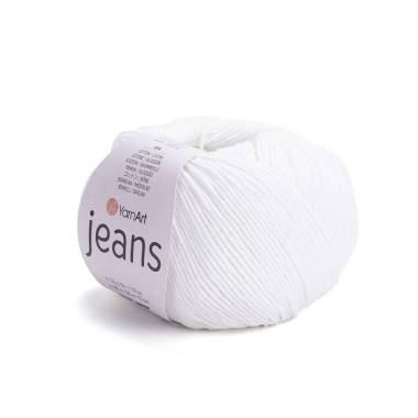 Пряжа YarnArt Jeans білий (01)