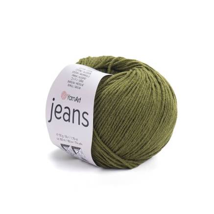 Пряжа YarnArt Jeans зеленый хаки (82)