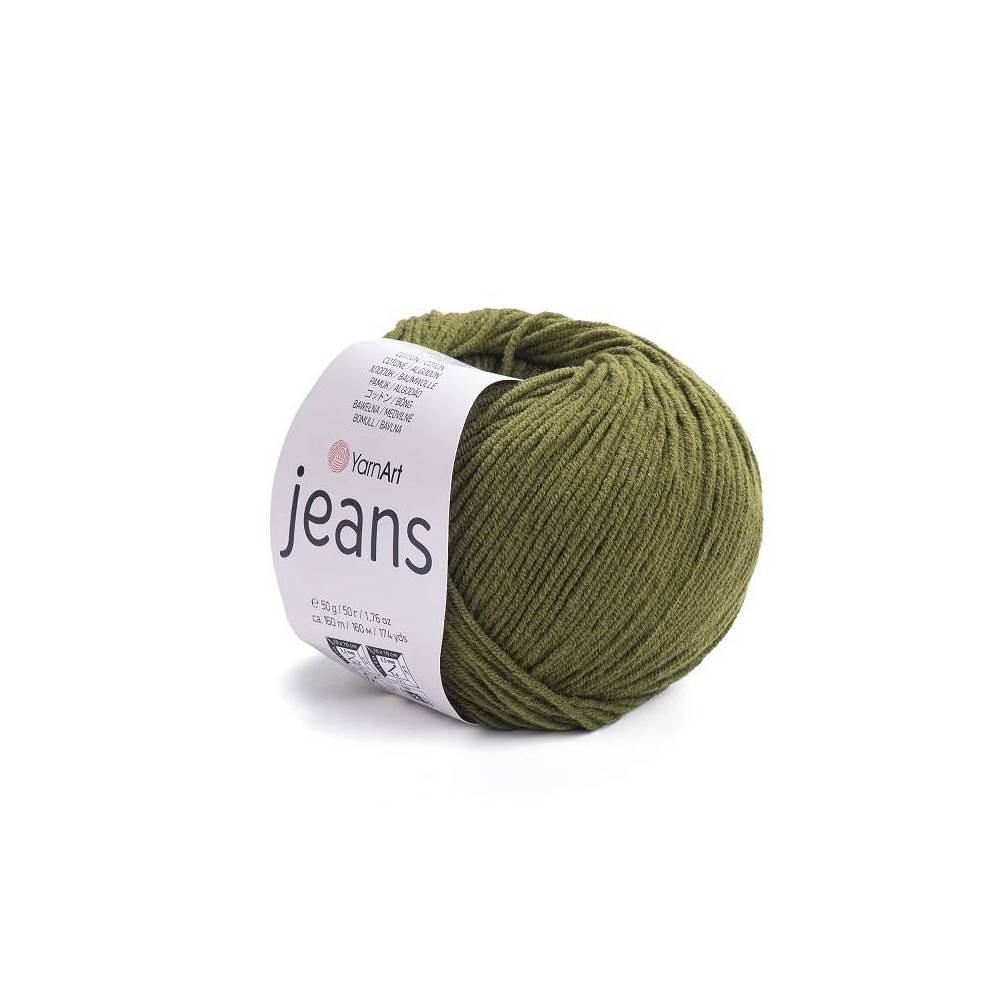 Yarn YarnArt Jeans green khaki (82)