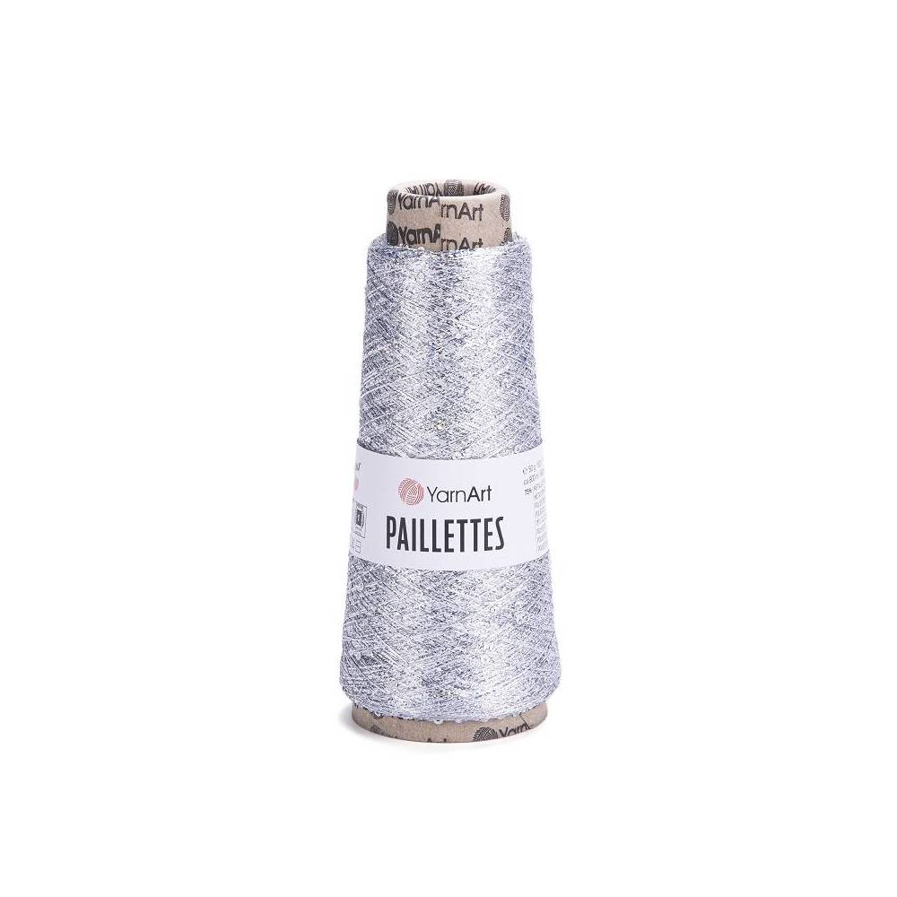 YarnArt Paillettes lurex yarn with sequins silver (8001)