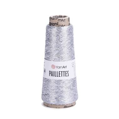 YarnArt Paillettes lurex yarn with sequins silver (8001)