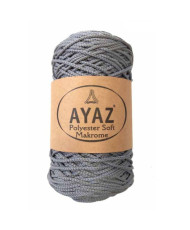 Polyester Soft Makrome AYAZ cord, grey (1130)