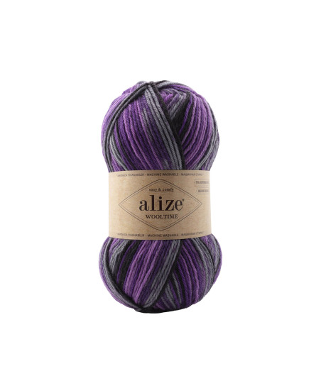 Yarn Alize Wooltime violet multicolor (11013)