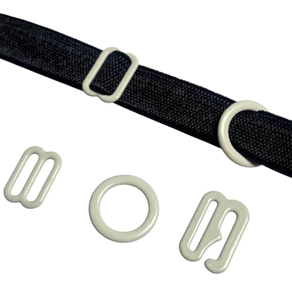 Set of accessories for linen, milky color, metal