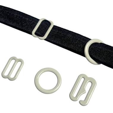 Set of accessories for linen, milky color, metal