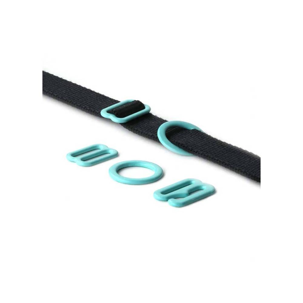 Set of accessories for linen, menthol color, metal