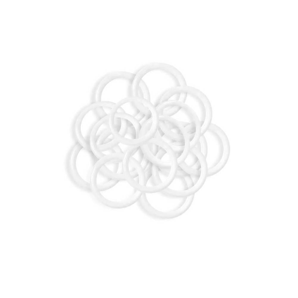 Set of fittings for lingerie, white color, plastic, 10 mm
