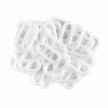 Set of fittings for lingerie, white color, plastic, 10 mm