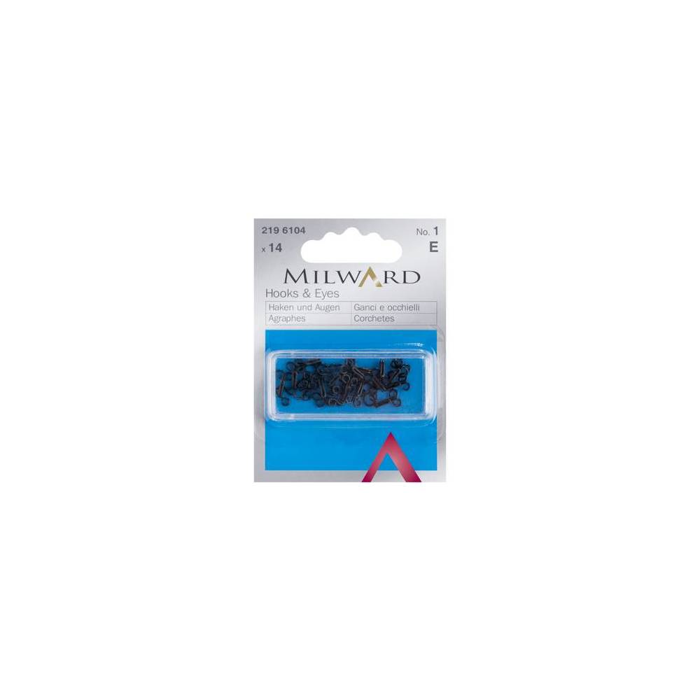 Milward Black No. 1 Hooks and Eyes, 14 pcs. (2196104)