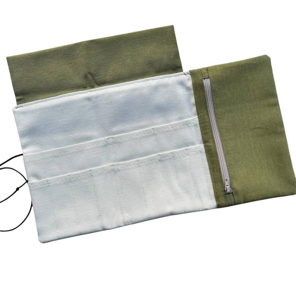 Olive knitting needle and crochet hook organizer