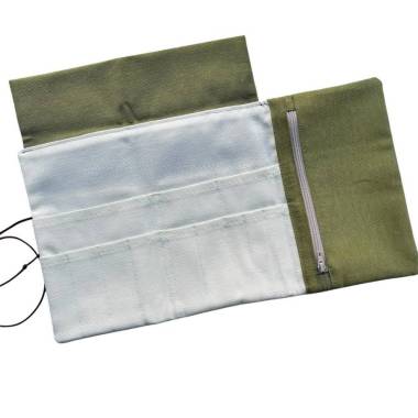 Olive knitting needle and crochet hook organizer
