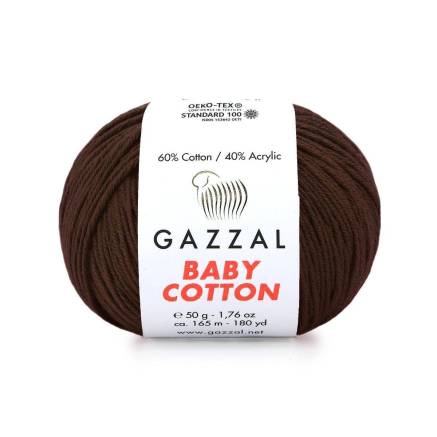 Пряжа Gazzal Baby Cotton шоколад (3436)
