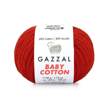 Пряжа Gazzal Baby Cotton червоний (3443)