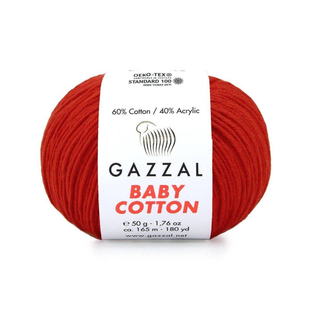 Пряжа Gazzal Baby Cotton красный (3443)