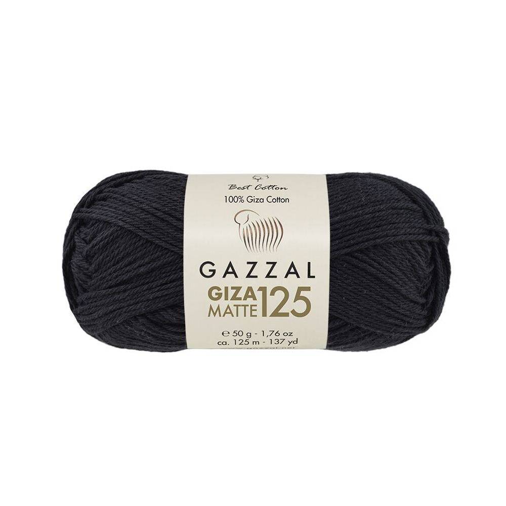 Пряжа Gazzal Giza Matte 125 черный (5557)