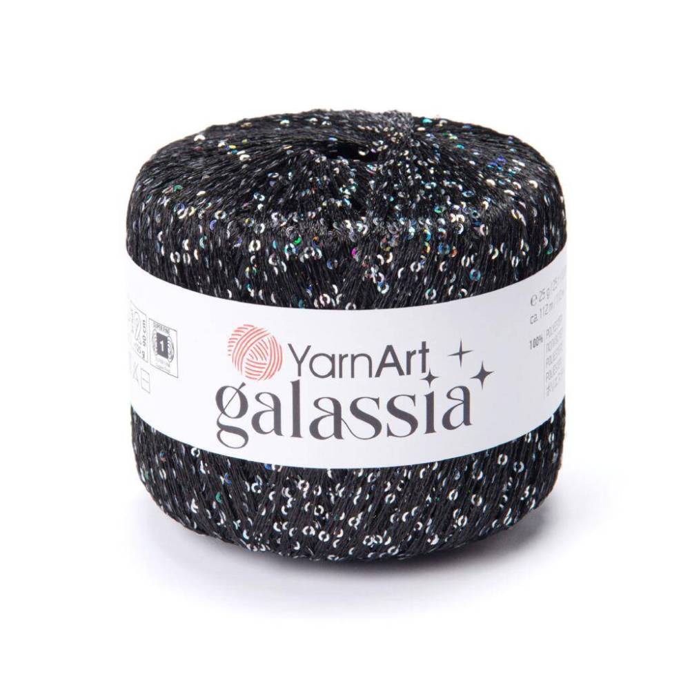 YarnArt Galassia Sequin Yarn, Black (5805)