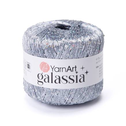 Пряжа з паєтками YarnАrt Galassia срібло (5808)