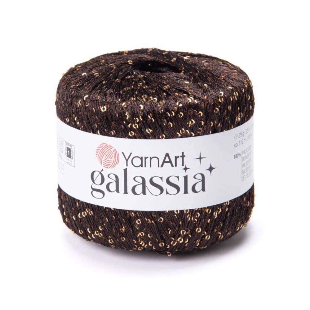 Пряжа з паєтками YarnАrt Galassia шоколад (5819)