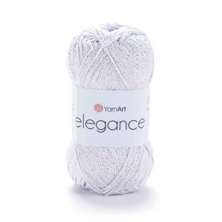 Пряжа хлопковая с люрексом YarnArt Elegance белый (101)