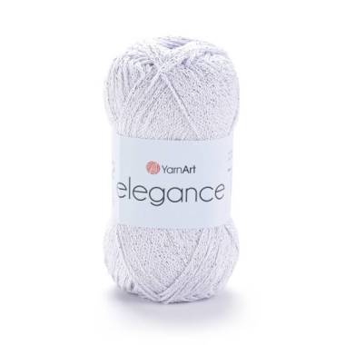 Пряжа хлопковая с люрексом YarnArt Elegance белый (101)