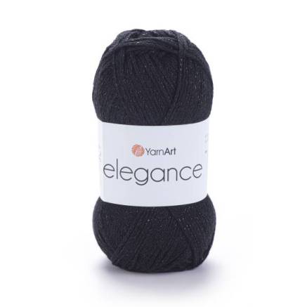Пряжа бавовна з люрексом YarnArt Elegance чорний (104)