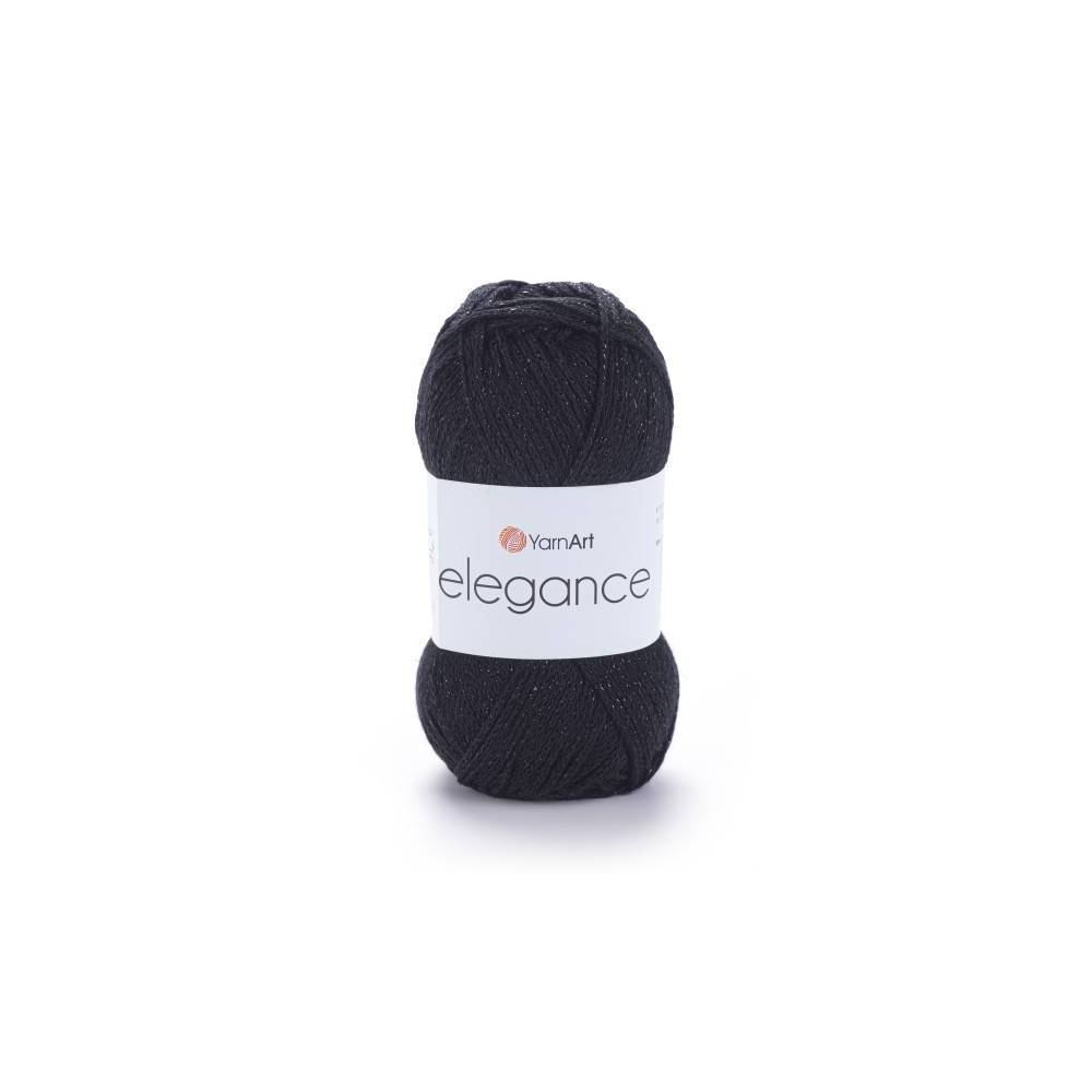Пряжа бавовна з люрексом YarnArt Elegance чорний (104)