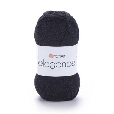 Пряжа бавовна з люрексом YarnArt Elegance чорний (104)
