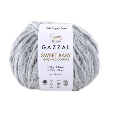 Пряж хлопок Gazzal Sweet Baby Organic Cotton серый(2602)