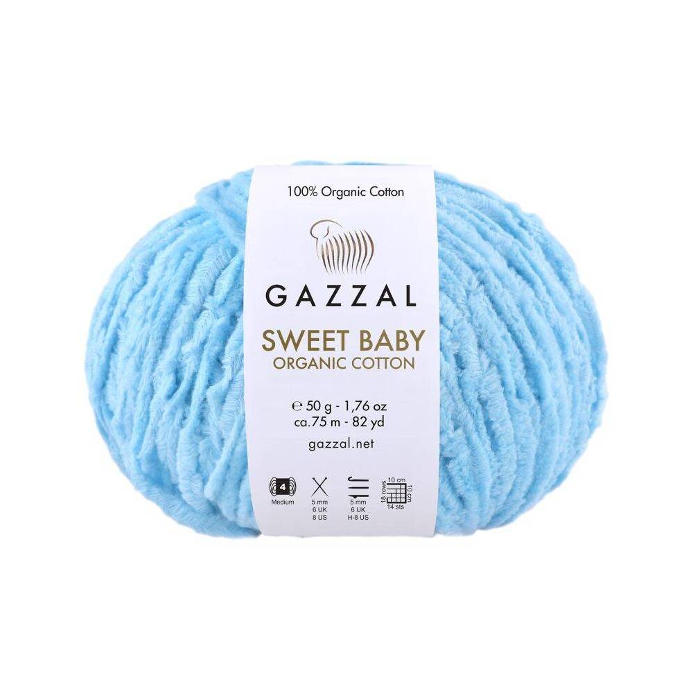 Cotton yarn Gazzal Sweet Baby Organic Cotton blue (2608)