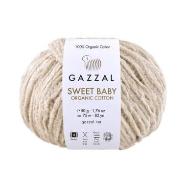 Пряж хлопок Gazzal Sweet Baby Organic Cotton бежевый (2612)