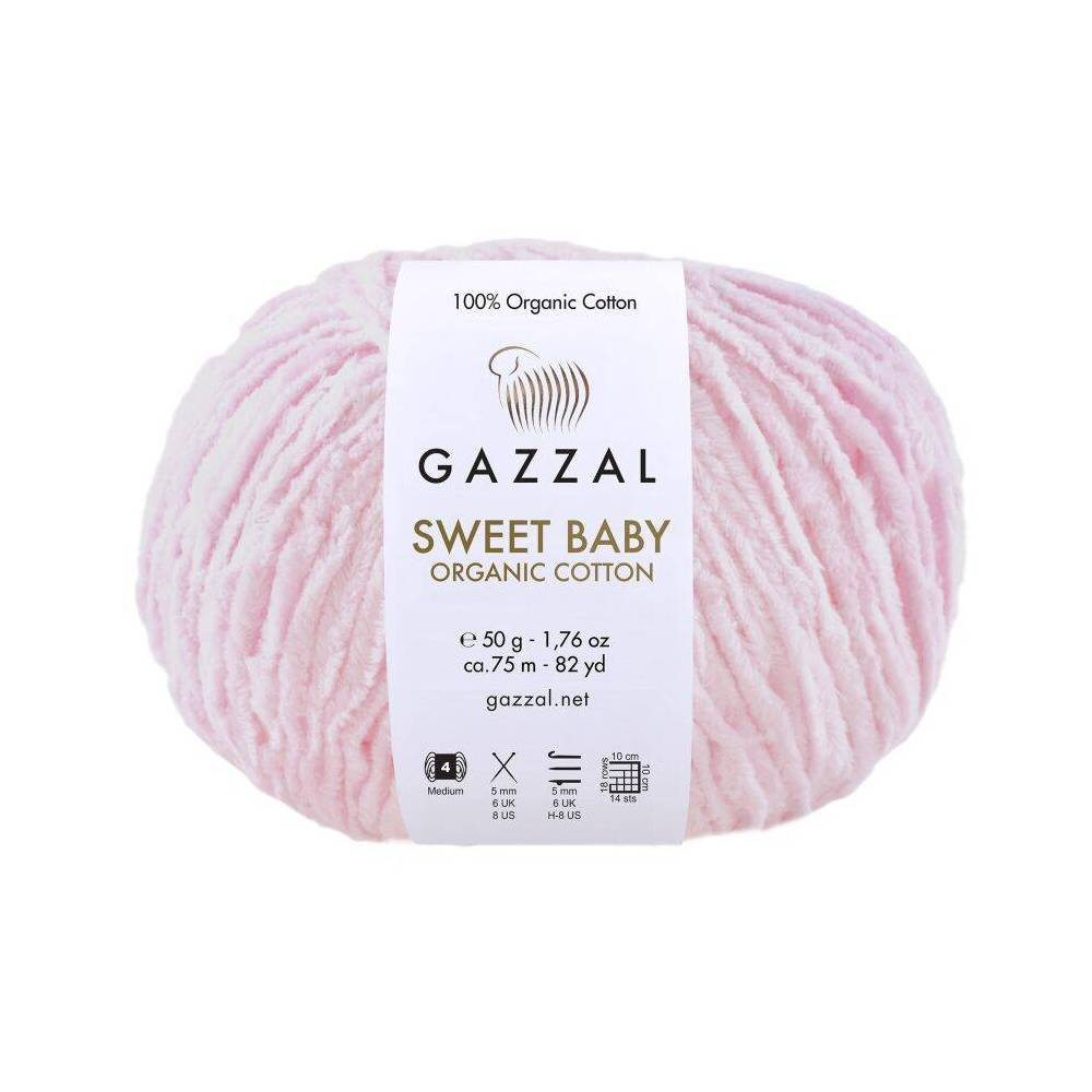 Пряжа бавовняна Gazzal Sweet Baby Organic Cotton рожевий (2613)