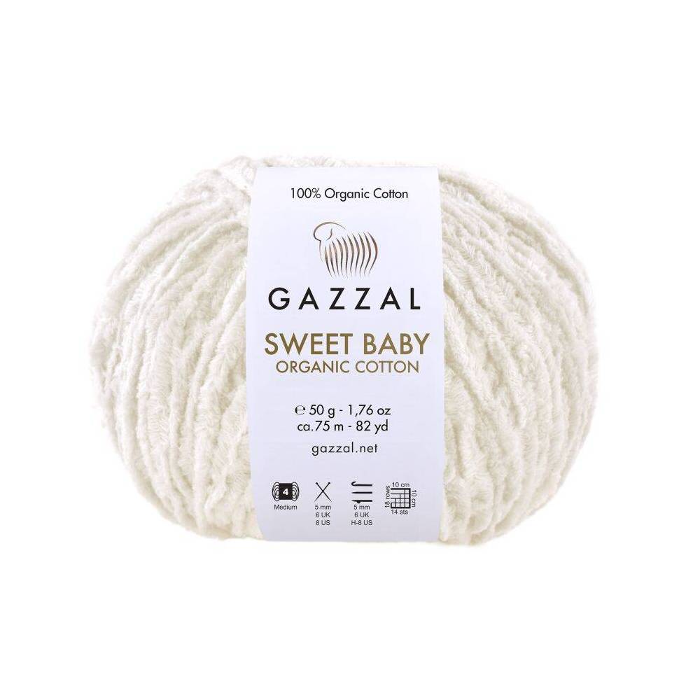 Пряж хлопок Gazzal Sweet Baby Organic Cotton молочный (2601)