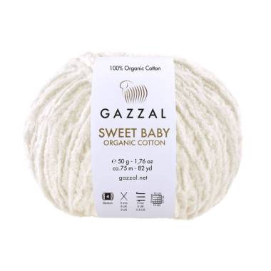 Пряж хлопок Gazzal Sweet Baby Organic Cotton молочный (2601)